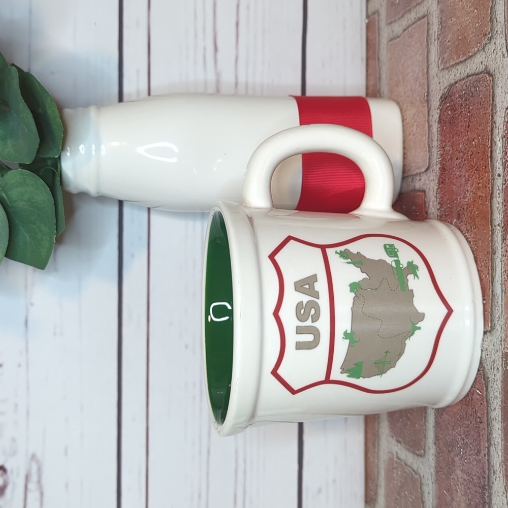 Vintage Magenta Map of United‎ States of America USA Large Oversized Coffee Mug